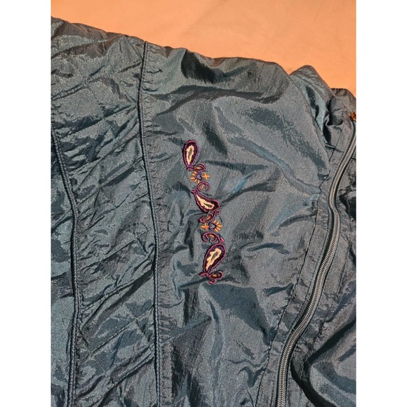 Vintage Bolo Spirit Track Suit Womens Medium Windbreaker Ladies 80s Teal Euc - Picture 6 of 11